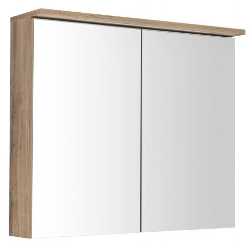 Aqualine KAWA STRIP galerka s LED osvětlením 80x70x22cm, dub emporio