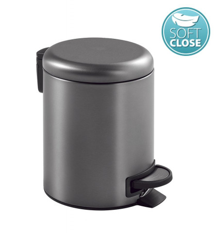 Gedy POTTY odpadkový koš 5l, Soft Close, gun metal