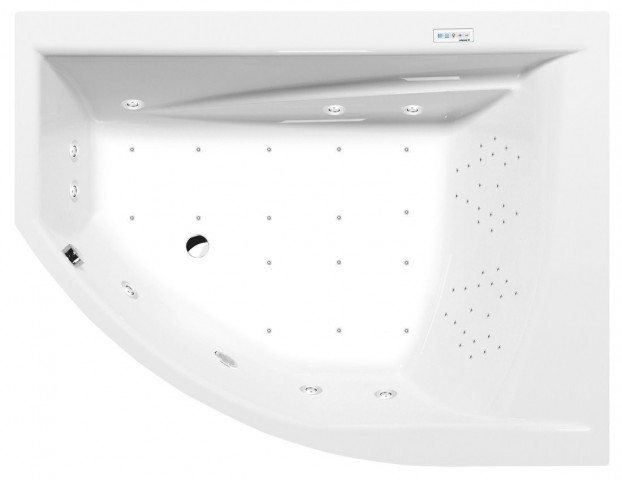 Polysan TANDEM R hydromasážní vana, 170x130x50cm, Highline Hydro-Air, chrom