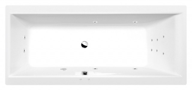 Polysan CLEO hydromasážní vana, 180x80x48cm, Attraction Hydro, chrom