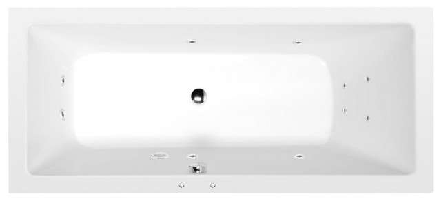 Polysan MIMOA hydromasážní vana, 170x80x39cm, Active Hydro, chrom