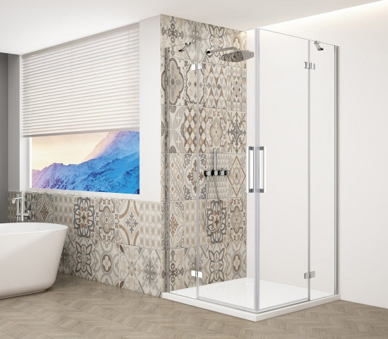 Gelco TRINITY CHROME obdélníkový sprchový kout 1200x1100mm, rohový vstup, čiré sklo