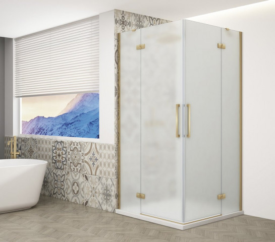 Gelco TRINITY GOLD MATT obdélníkový sprchový kout 1000x800mm, rohový vstup, matné sklo