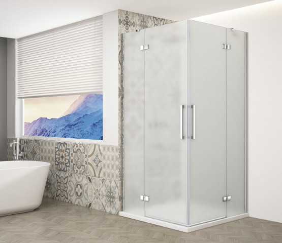 Gelco TRINITY CHROME obdélníkový sprchový kout 1000x800mm, rohový vstup, matné sklo