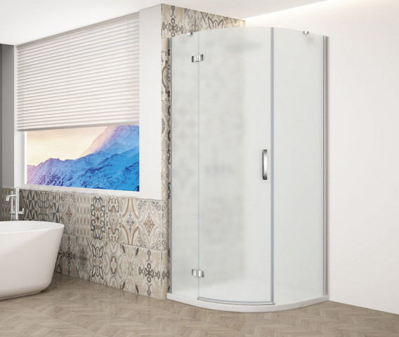 Gelco TRINITY CHROME čtvrtkruhový sprchový kout 900x900mm, matné sklo, levé
