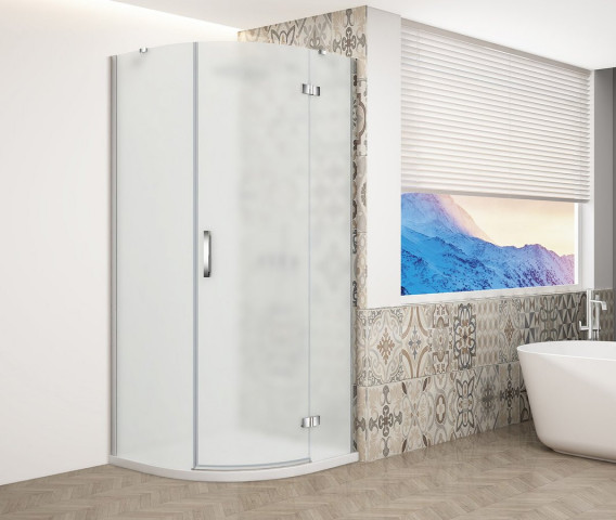 Gelco TRINITY CHROME čtvrtkruhový sprchový kout 900x900mm, matné sklo, pravé