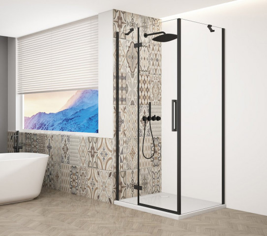 Gelco TRINITY BLACK obdélníkový sprchový kout 1200x900mm, čiré sklo, levé