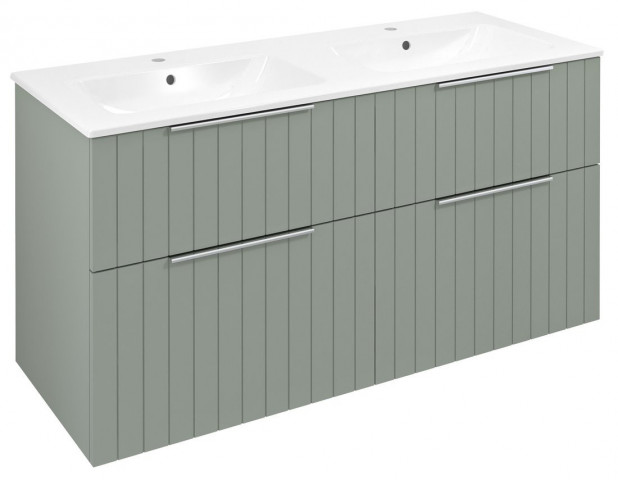 Sapho CIRASA umyvadlová skříňka s dvojumyvadlem 121x66x46cm, verde strip