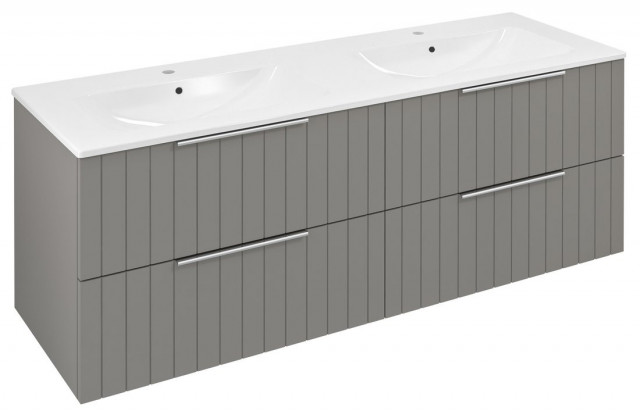 Sapho CIRASA umyvadlová skříňka s dvojumyvadlem 141x54x46cm, agila strip