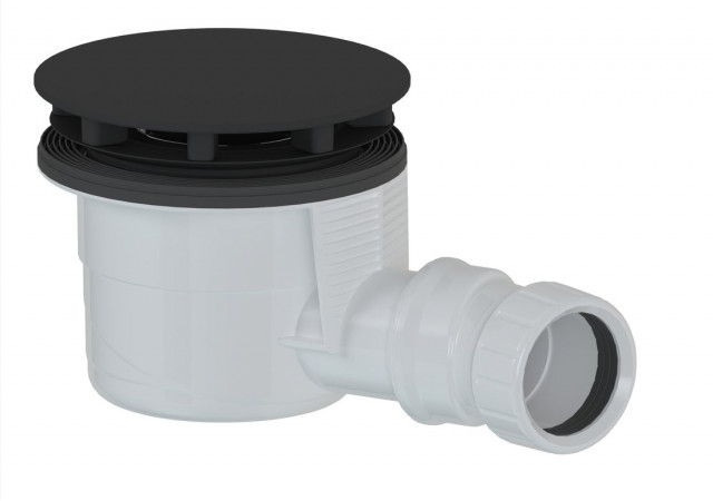 Polysan Vaničkový sifon, průměr 90mm, DN40, krytka černá mat