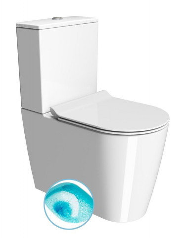 GSI KUBE X WC kombi, Swirlflush, spodní/zadní odpad, bílá ExtraGlaze