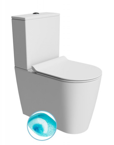 GSI KUBE X WC kombi, Swirlflush, spodní/zadní odpad, bílá dual-mat